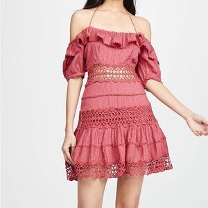 Free People Cruel Intentions Crochet Mini Dress in Sweetest Dream